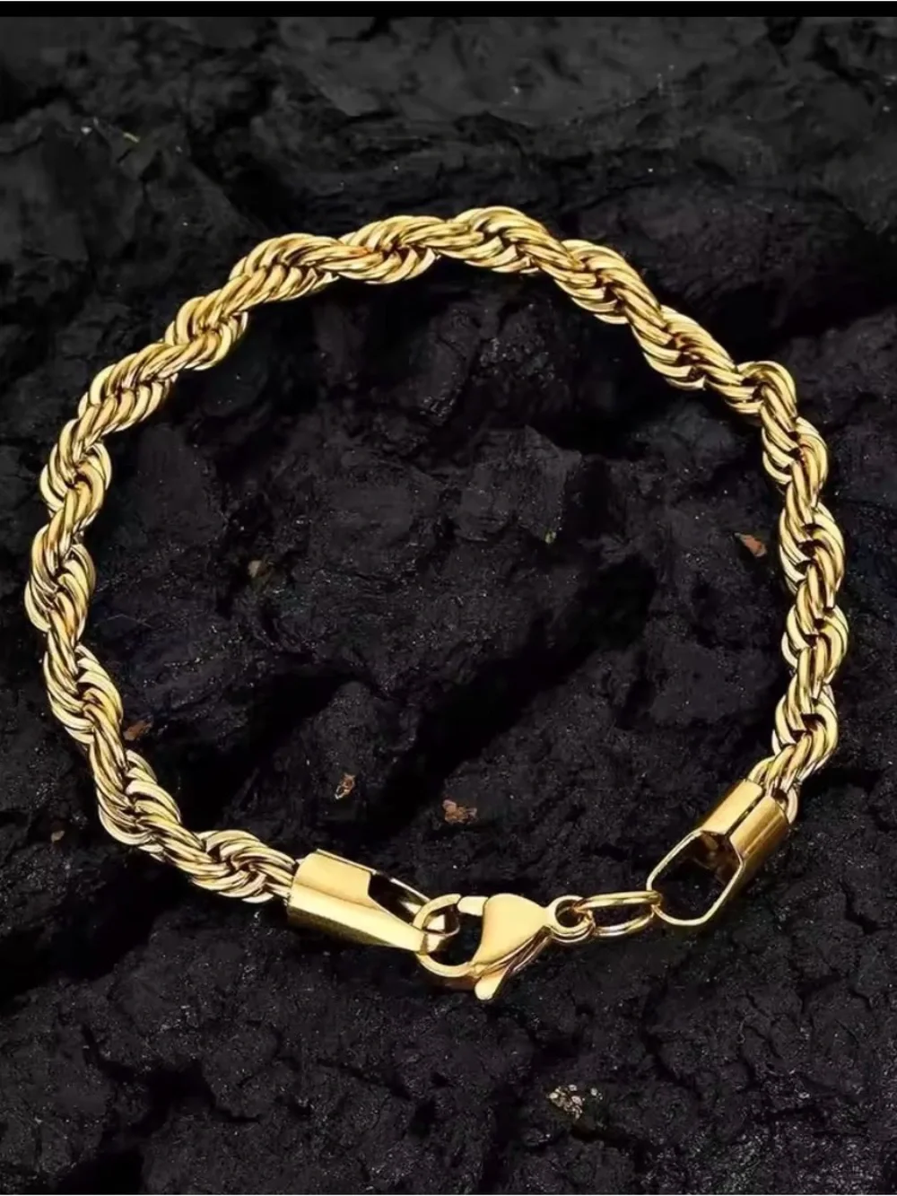 Classic Gold Rope Chain Bracelet - Picture 1 of 3